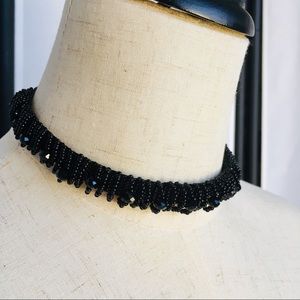 NIP Handmade KETZALI Adjustable Black Seed Beaded Dress Choker